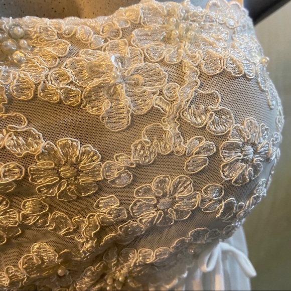 In Bloom Babydoll Slip Mini Dress White Floral Cottagecore Size Medium Angelcore - Picture 4 of 7